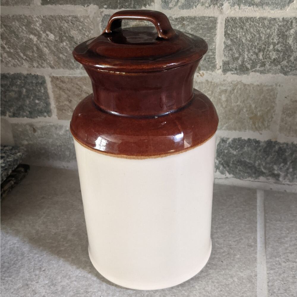 Small McCoy 251 Brown Beige Canister with Lid